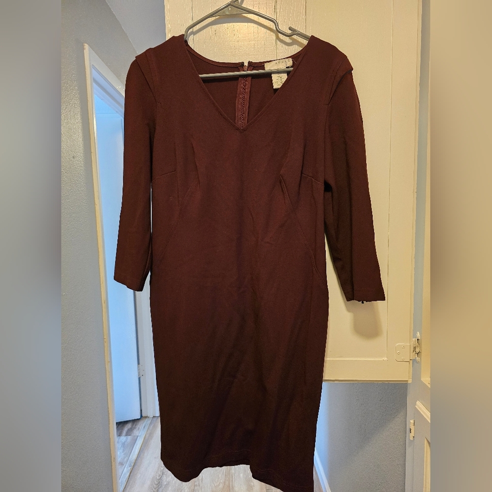Kenar Vneck Zip Sleeve Dress